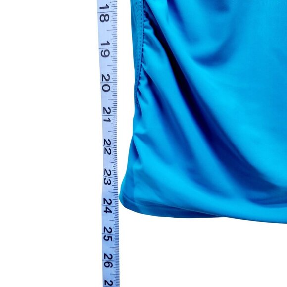 Womens Yonique Blue Tankini Swim Top Adjustable Straps Nylon Size M - Picture 10 of 12